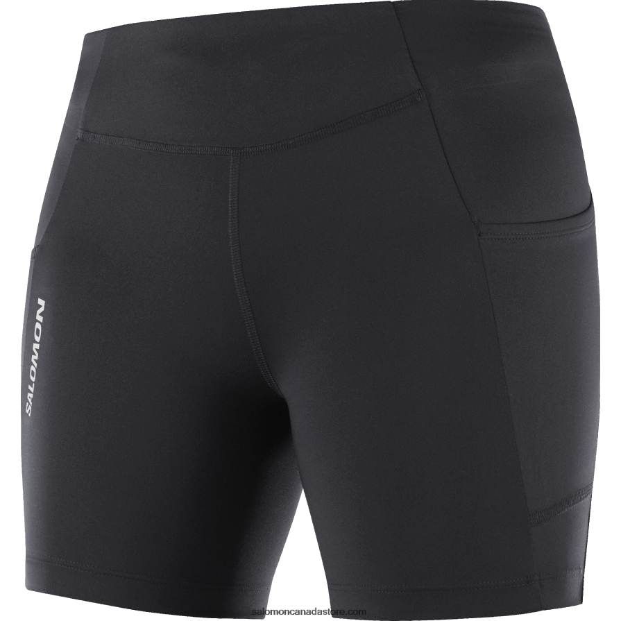 Women\'s Short Tights - Cross Run 5 Salomon Deep Black X6B4FZ1154