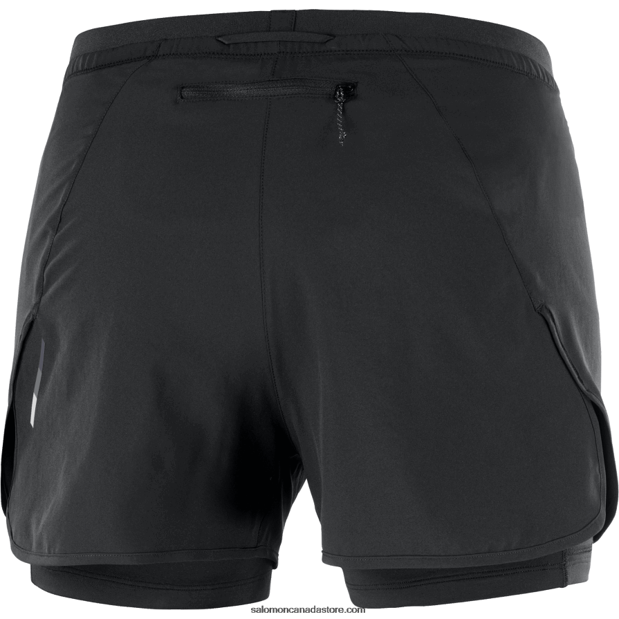 Women\'s Shorts - Cross 2In1 Salomon Deep Black X6B4FZ955