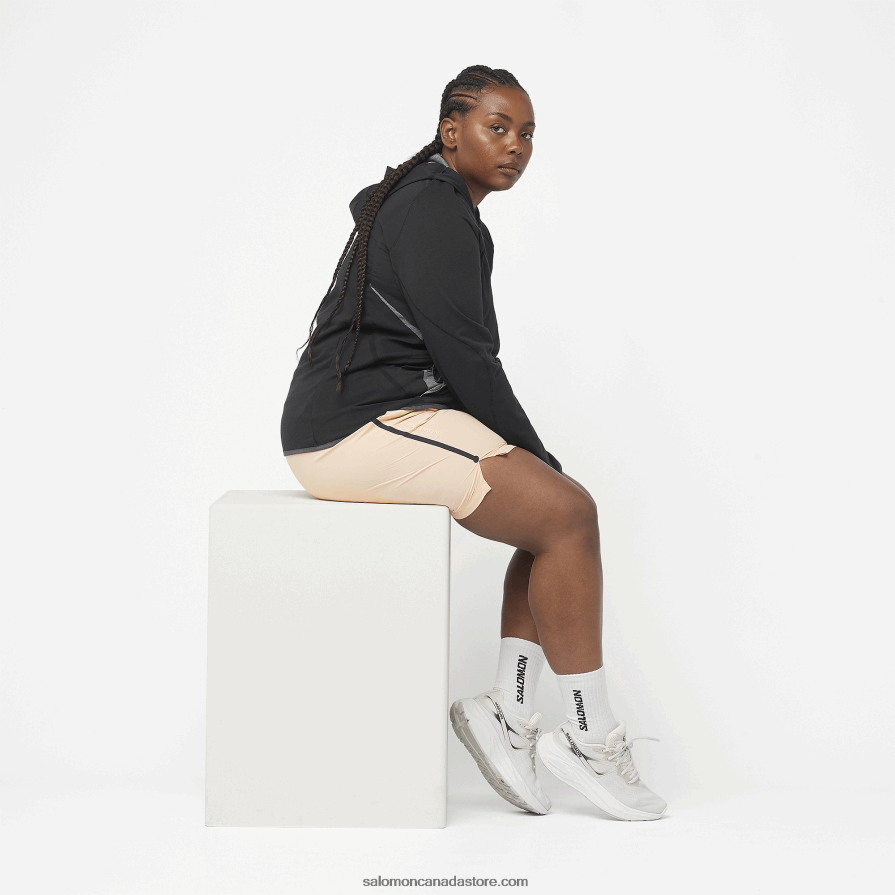 Women\'s Shorts - Runlife Salomon Cream Tan X6B4FZ1171