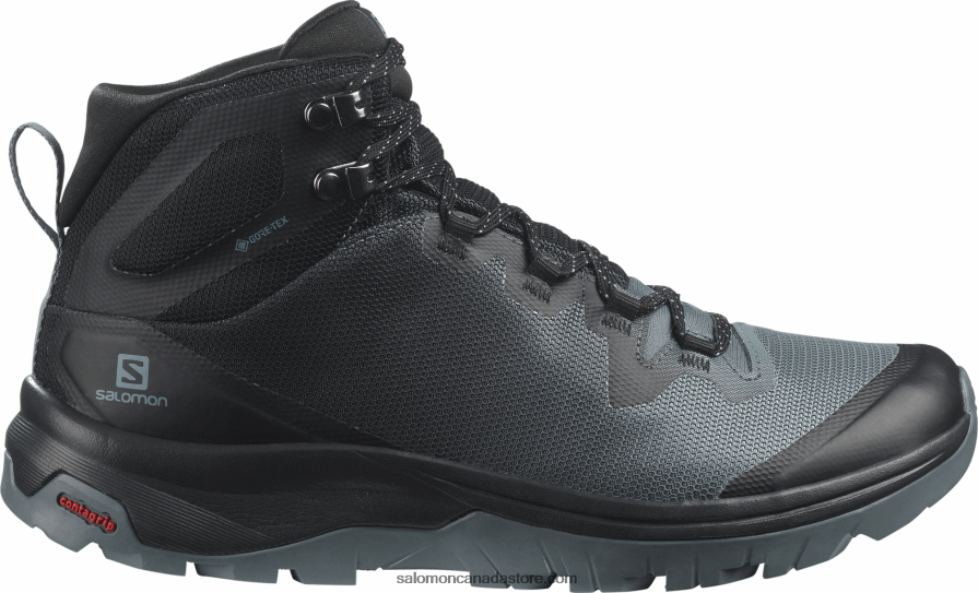 Women's Hiking Boots - Vaya Mid Gore-Tex Salomon Stormy Weather/Black/Trooper X6B4FZ1283