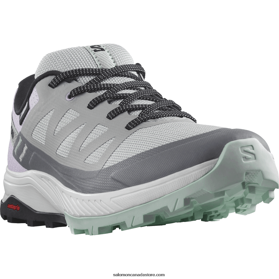 Women\'s Hiking Shoes - Outrise Clima Waterproof Salomon Quarry/Orchid Bloom/Yucca X6B4FZ1145