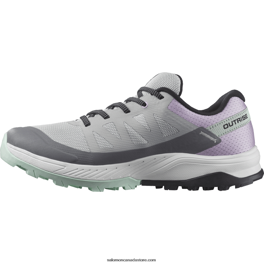 Women\'s Hiking Shoes - Outrise Clima Waterproof Salomon Quarry/Orchid Bloom/Yucca X6B4FZ1145