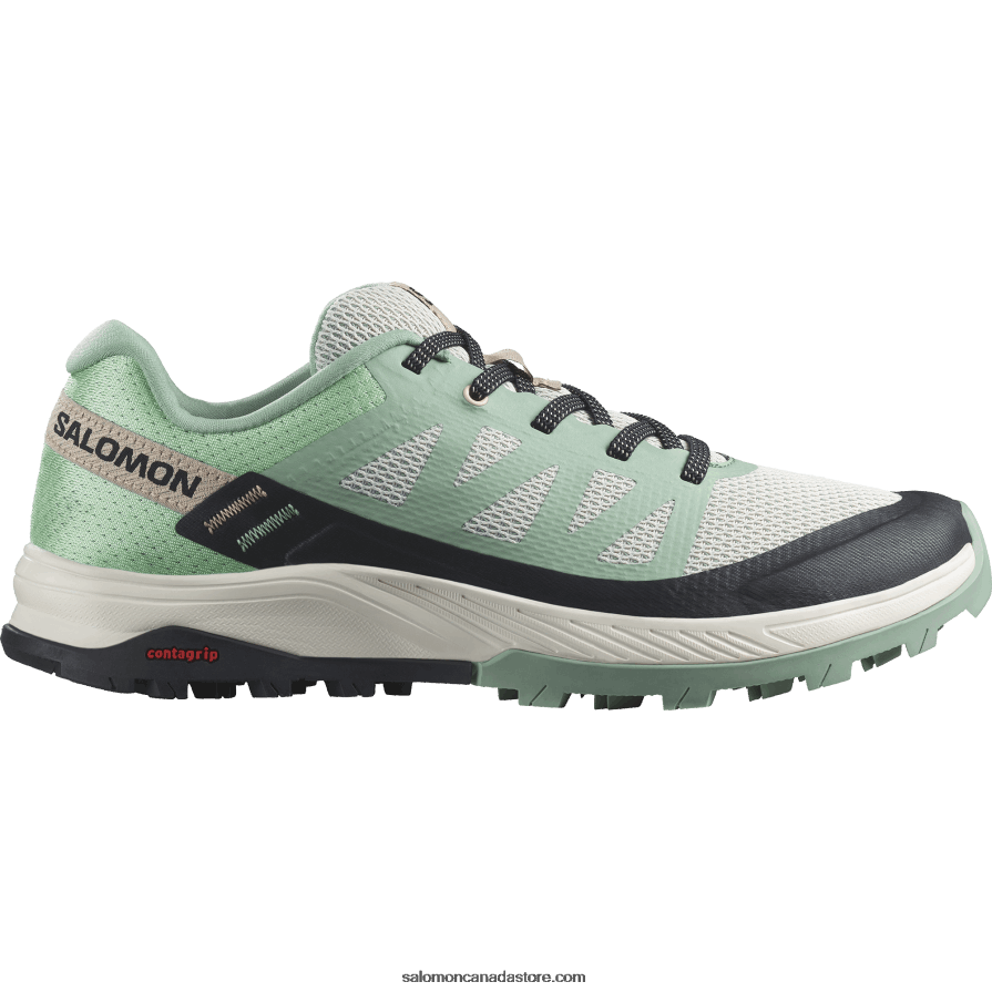 Women's Hiking Shoes - Outrise Salomon Granite Green/Green Ash/Tender Peach X6B4FZ1279