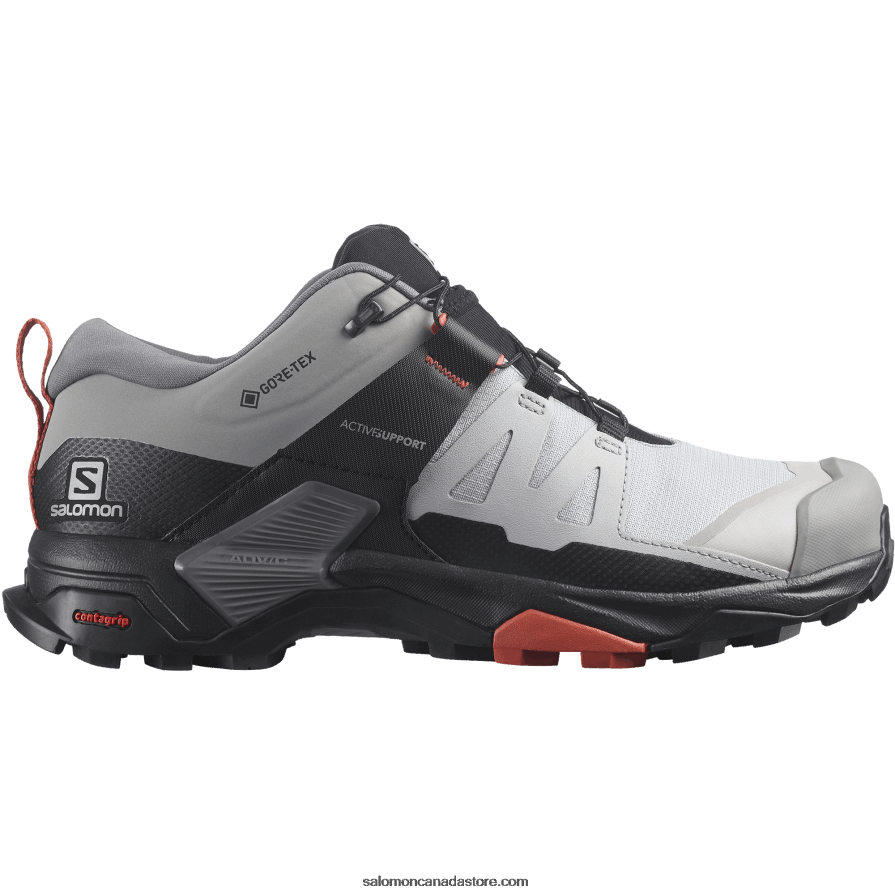 Women's Hiking Shoes - X Ultra 4 Wide Gore-Tex Salomon Alloy/Quiet Shade/Burnt Sienna X6B4FZ739