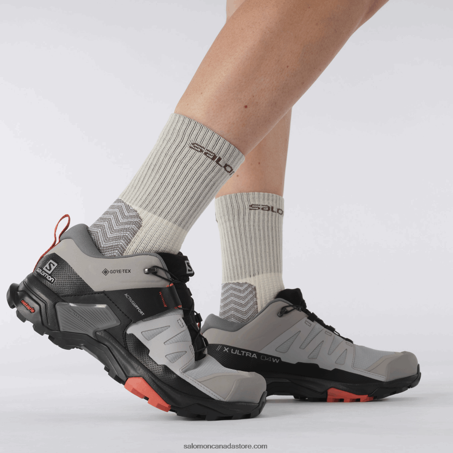 Women\'s Hiking Shoes - X Ultra 4 Wide Gore-Tex Salomon Alloy/Quiet Shade/Burnt Sienna X6B4FZ739