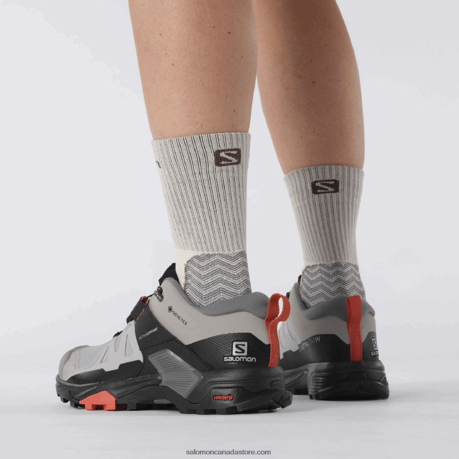 Women\'s Hiking Shoes - X Ultra 4 Wide Gore-Tex Salomon Alloy/Quiet Shade/Burnt Sienna X6B4FZ739