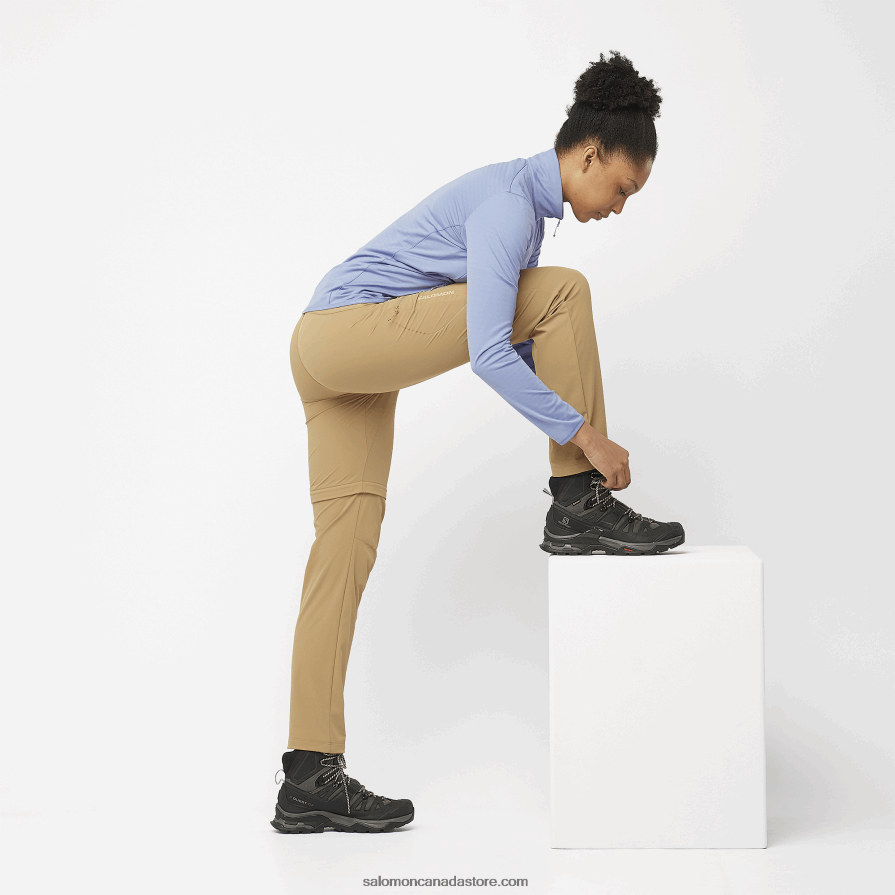 Women\'s Leather Hiking Boots - Quest 4 Gore-Tex Salomon Magnet/Black/Sun Kiss X6B4FZ1128