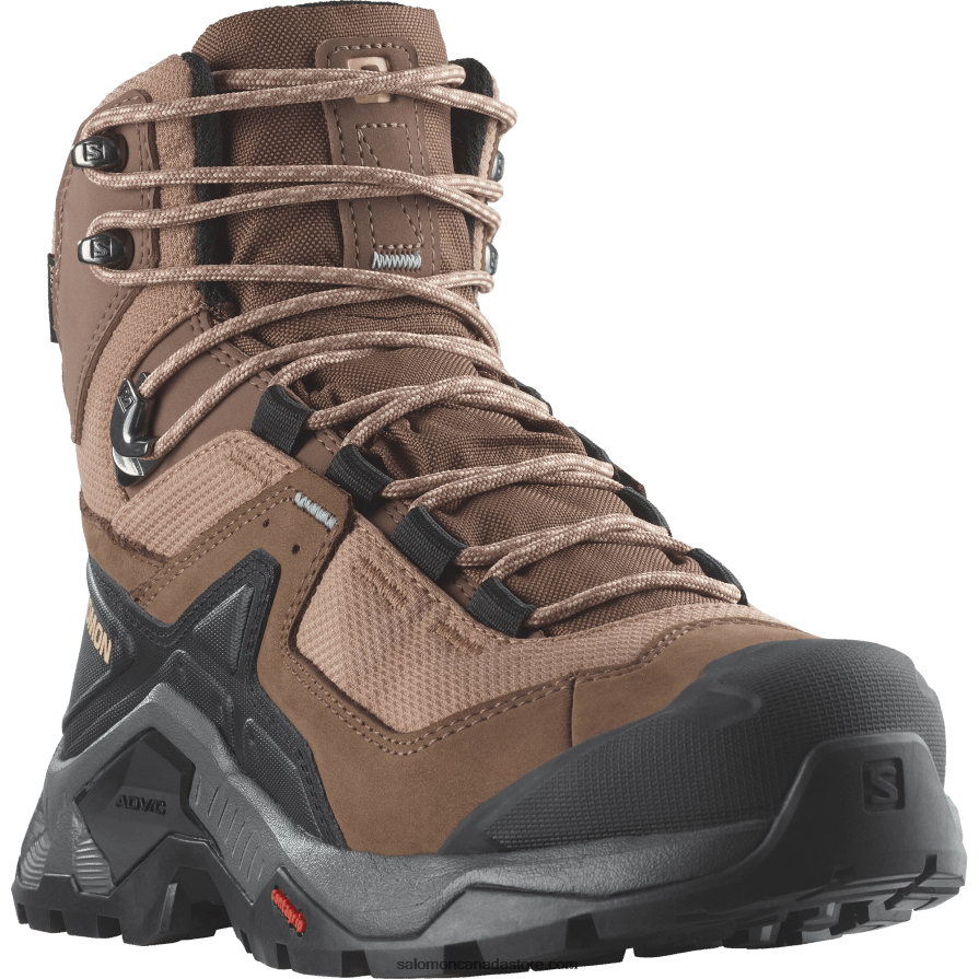 Women\'s Leather Hiking Boots - Quest Element Gore-Tex Salomon Mocha Mousse/Pewter/Marine Blue X6B4FZ1135