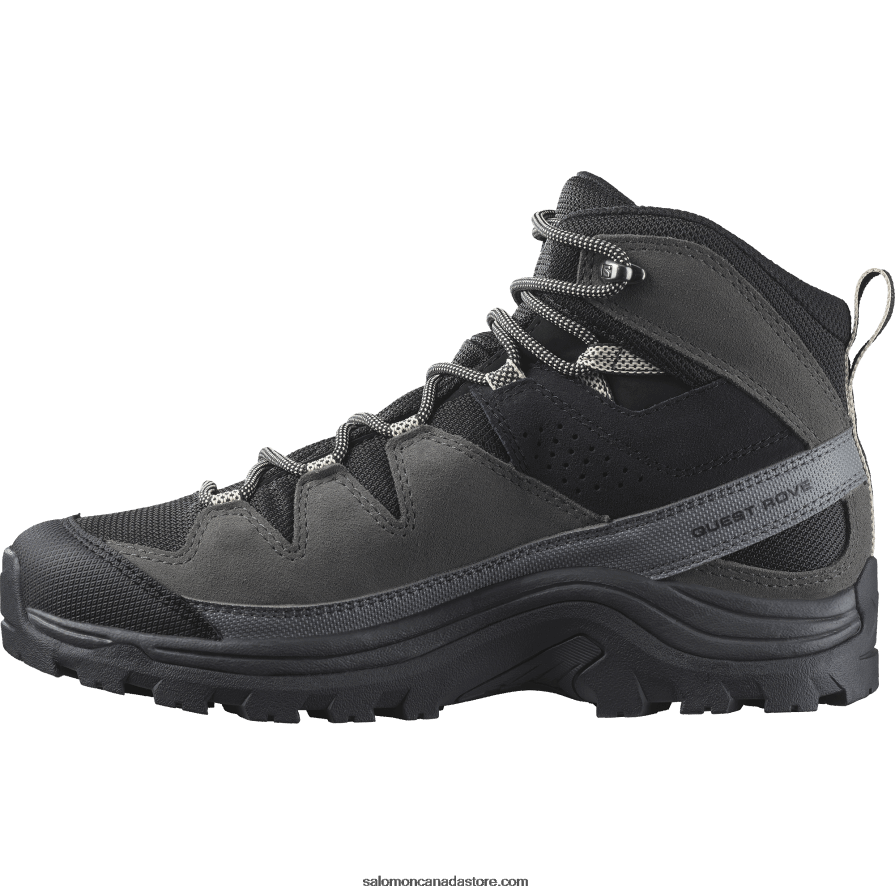 Women\'s Leather Hiking Boots - Quest Rove Gore-Tex Salomon Black/Magnet/Quiet Shade X6B4FZ1142