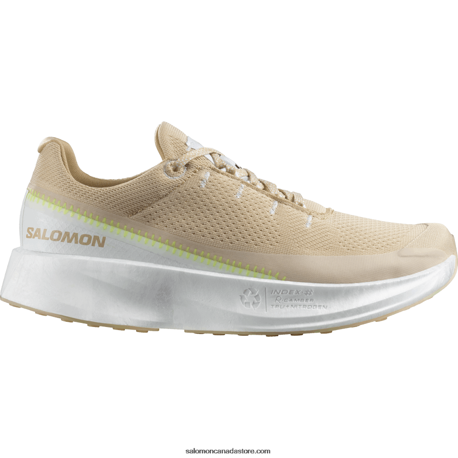 Women's Running Shoes - Index 02 Salomon White/Hazelnut/Safety Yellow X6B4FZ745