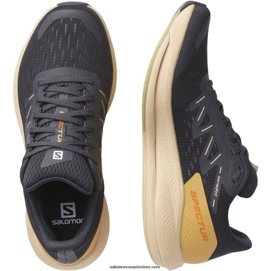 Women\'s Running Shoes - Spectur Salomon Ebony/Almond Cream/Leek Green X6B4FZ749