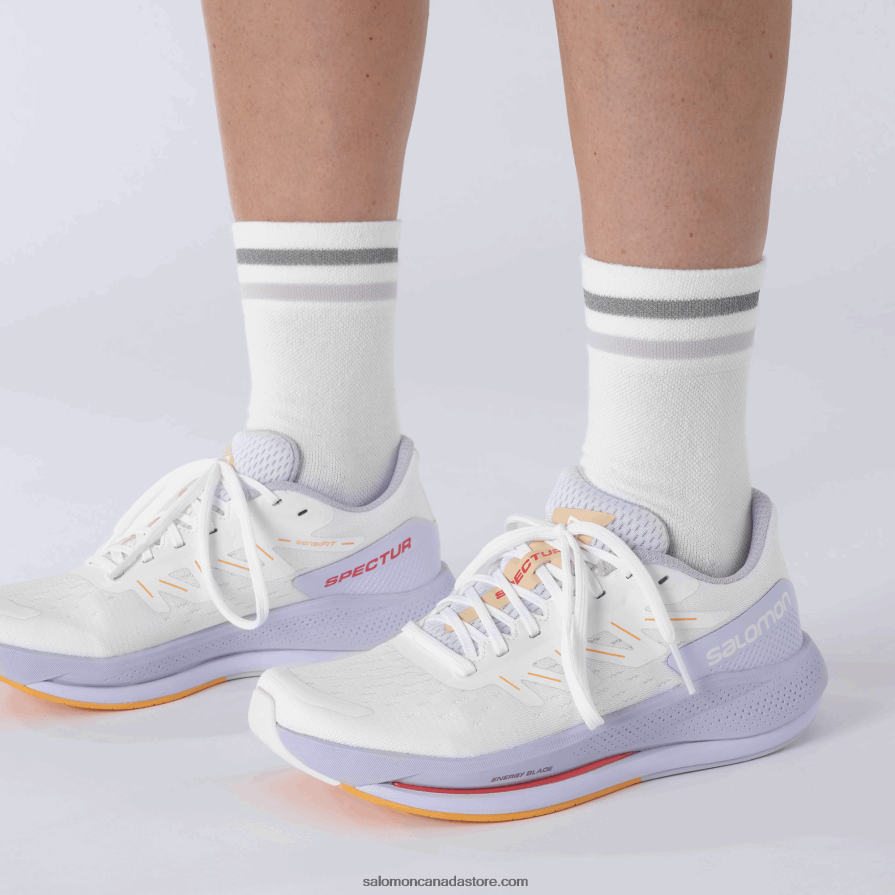 Women\'s Running Shoes - Spectur Salomon White/Purple Heather/Blazing Orange X6B4FZ747