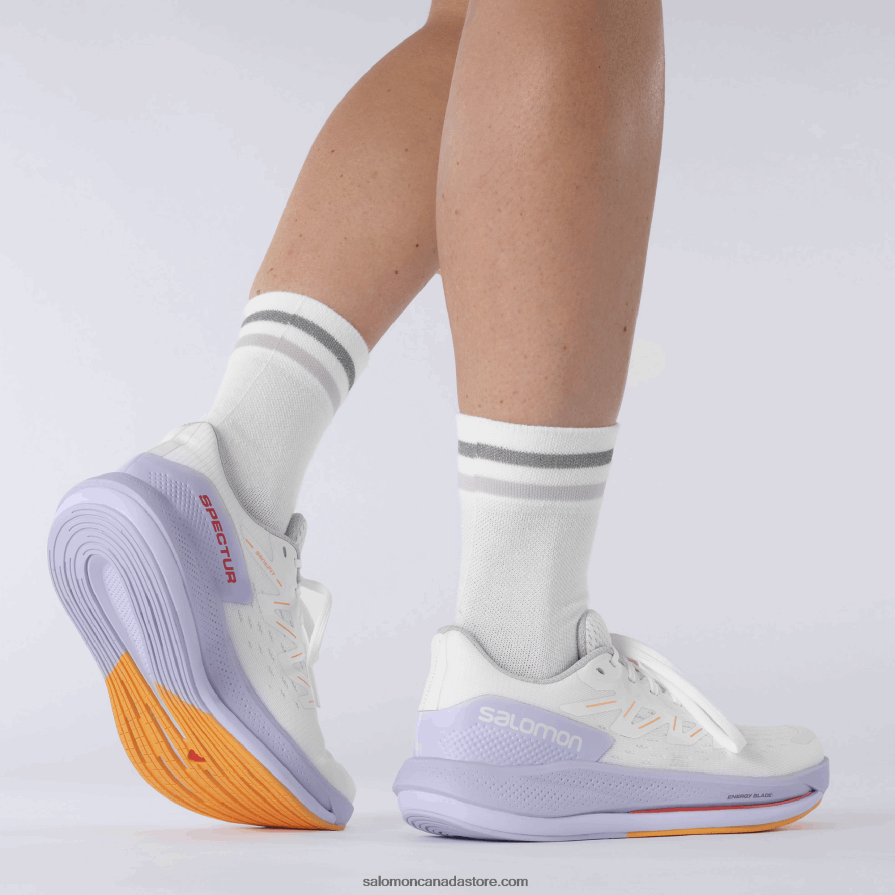 Women\'s Running Shoes - Spectur Salomon White/Purple Heather/Blazing Orange X6B4FZ747