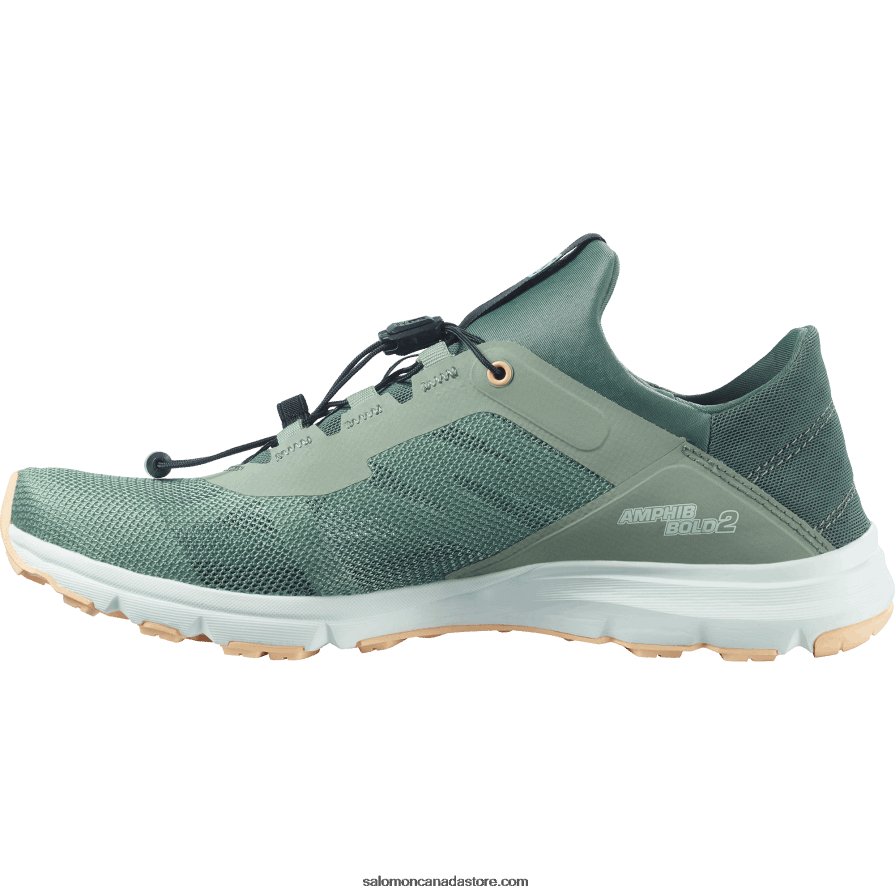 Women\'s Sandals - Amphib Bold 2 Salomon Green Milieu/Balsam Green/Almond Cream X6B4FZ791