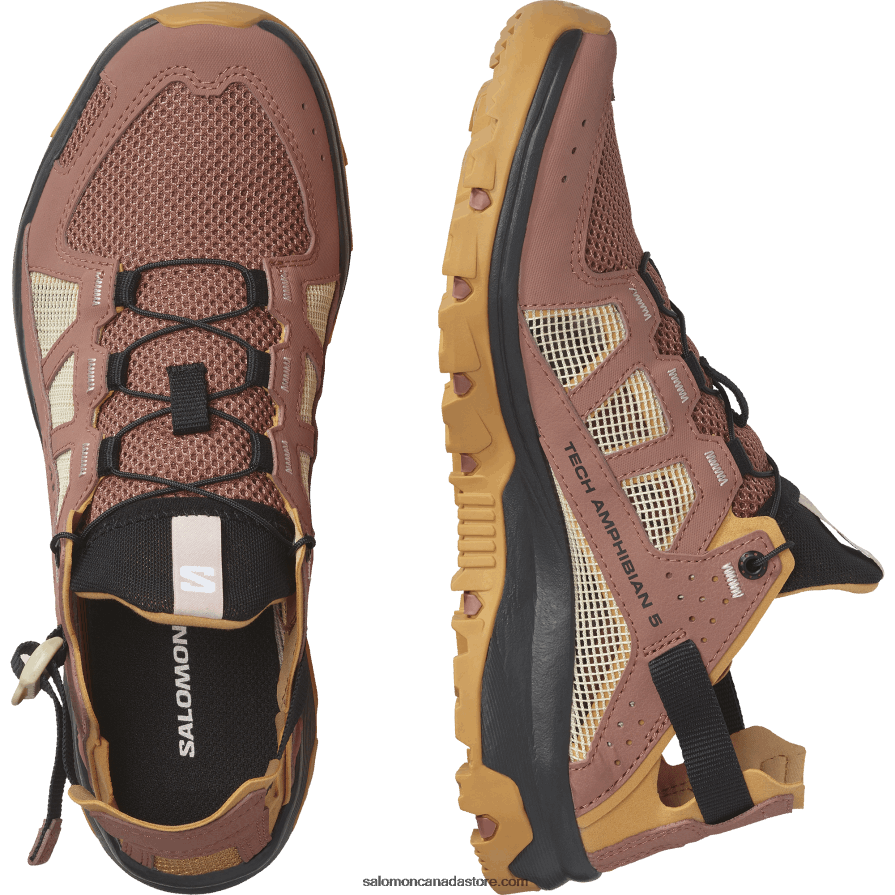 Women\'s Water Shoes - Techamphibian 5 Salomon Cedar Wood/Buckskin/Rose Cloud X6B4FZ789