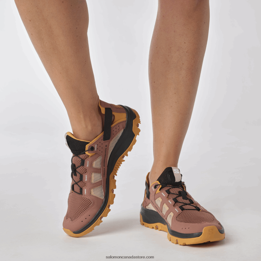 Women\'s Water Shoes - Techamphibian 5 Salomon Cedar Wood/Buckskin/Rose Cloud X6B4FZ789