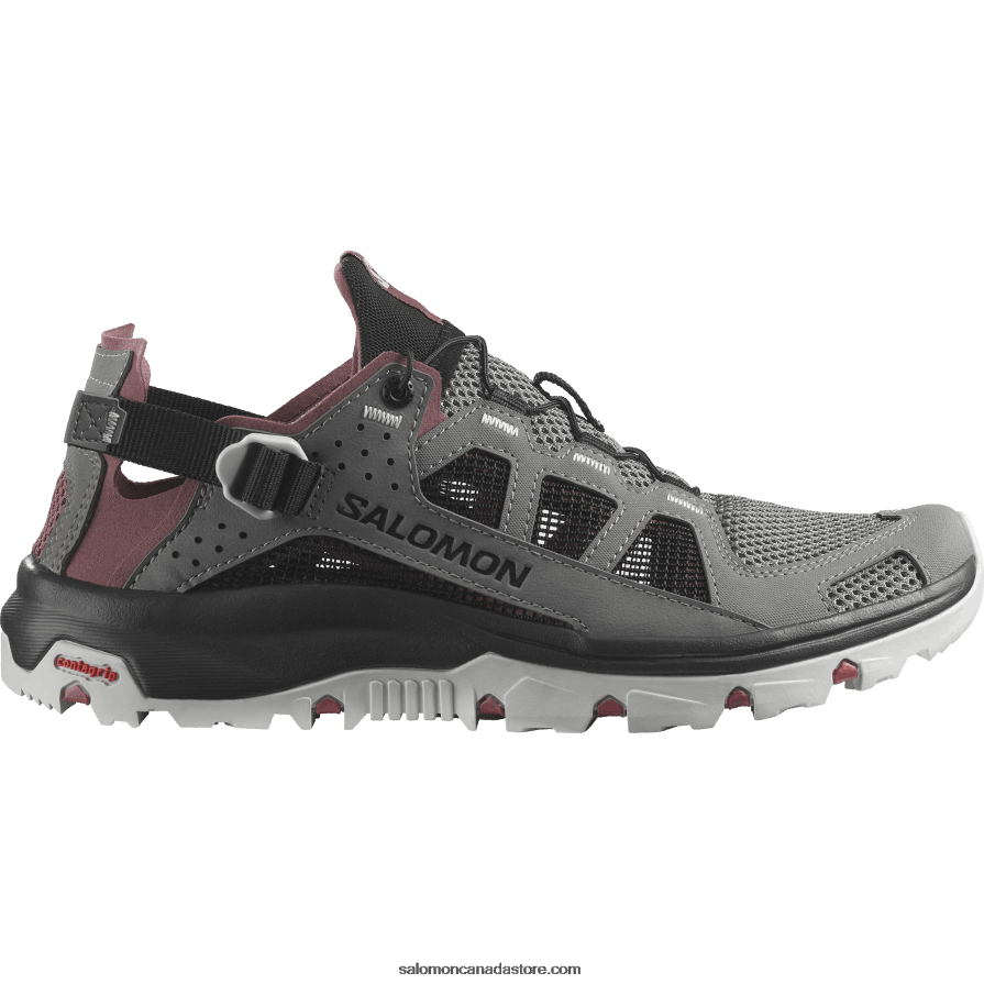 Women\'s Water Shoes - Techamphibian 5 Salomon Pewter/Black/Wild Ginger X6B4FZ788