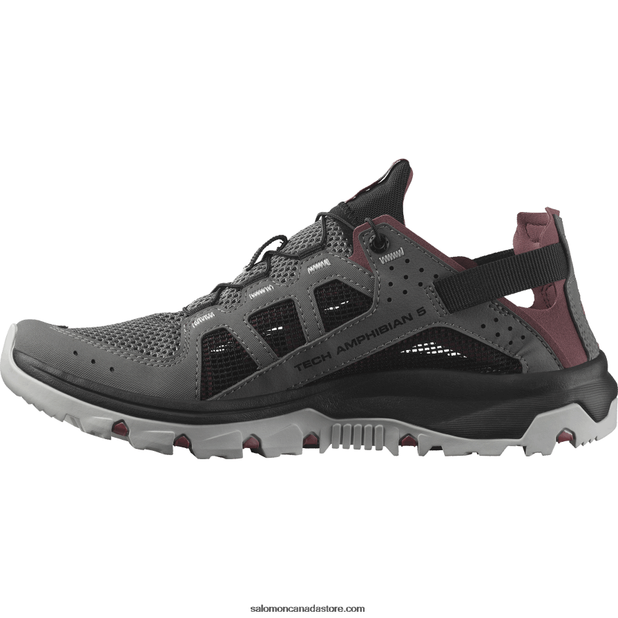 Women\'s Water Shoes - Techamphibian 5 Salomon Pewter/Black/Wild Ginger X6B4FZ788