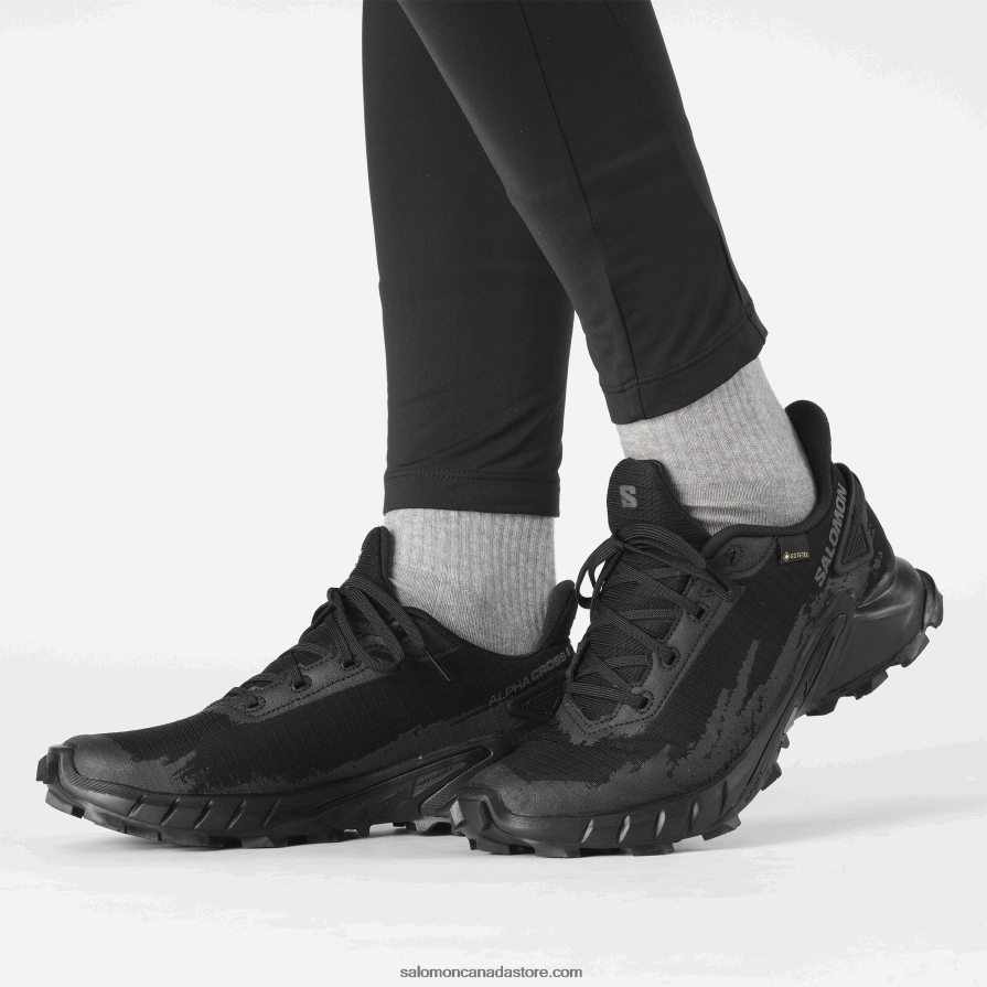 Women\'s Running Shoes - Alphacross 4 Gore-Tex Salomon Black X6B4FZ1530