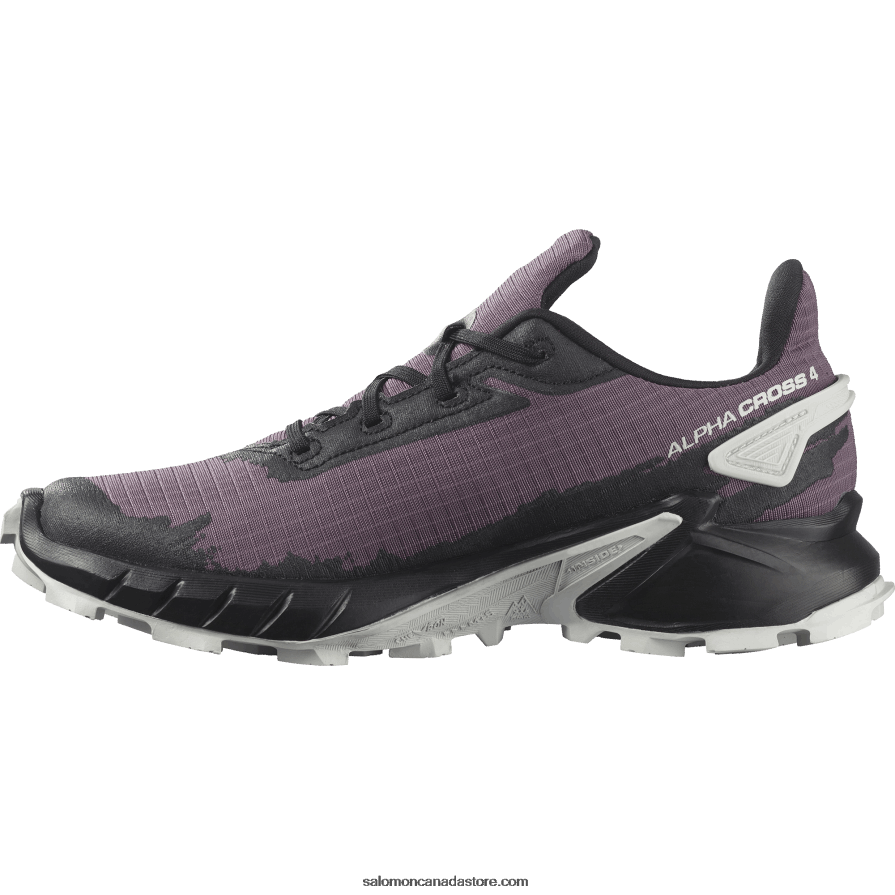 Women\'s Running Shoes - Alphacross 4 Salomon Moonscape/Black/Lunar Rock X6B4FZ1541