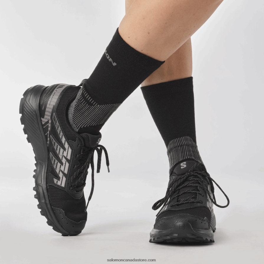 Women\'s Running Shoes - Wander Salomon Black/Plum Kitten/Gull X6B4FZ1546