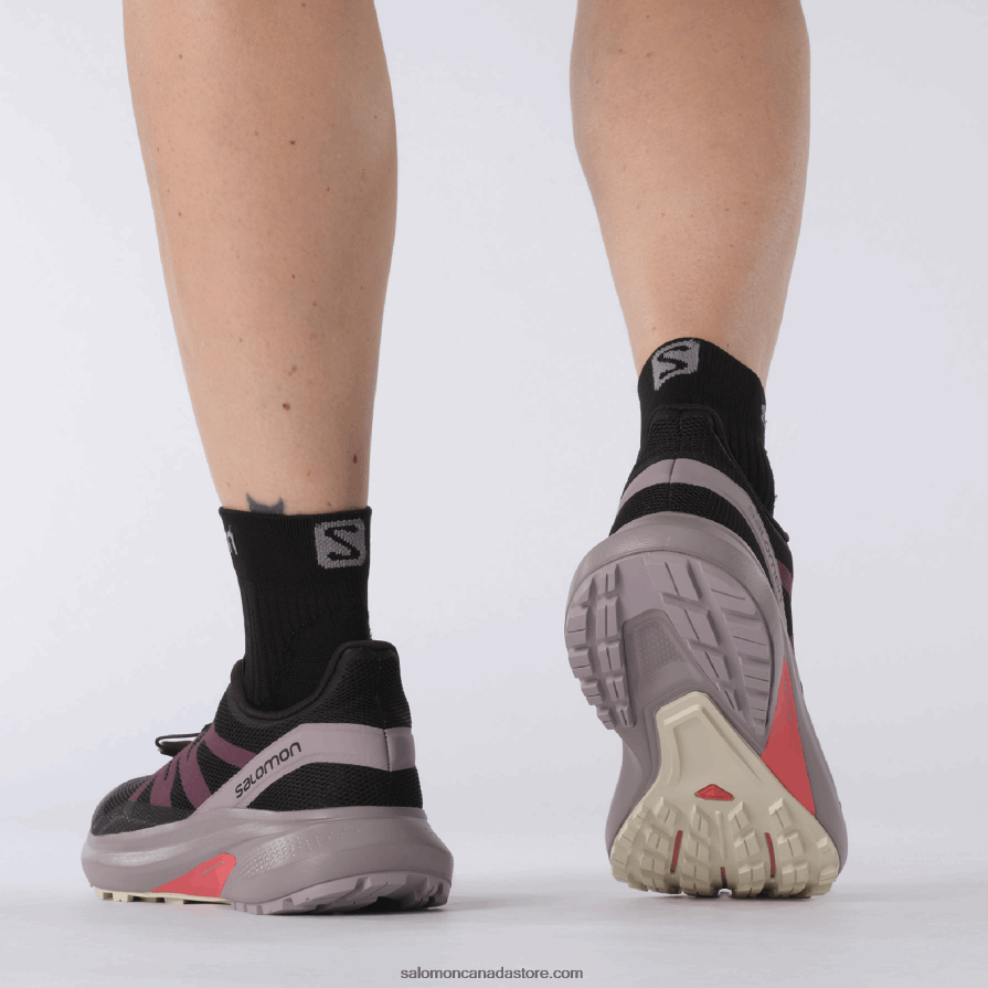 Women\'s Trail Running Shoes - Hypulse Salomon Black/Quail/Rainy Day X6B4FZ1542