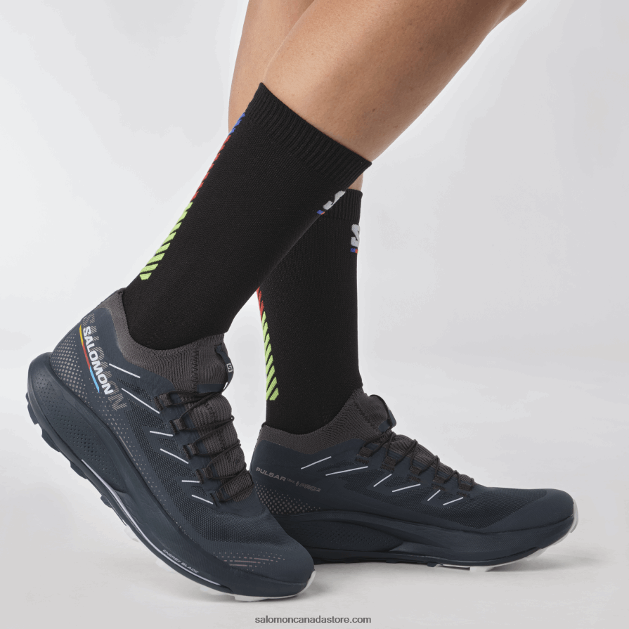 Women\'s Trail Running Shoes - Pulsar Trail Pro 2 Salomon Carbon/Orchid Bloom/Arctic Ice X6B4FZ1493