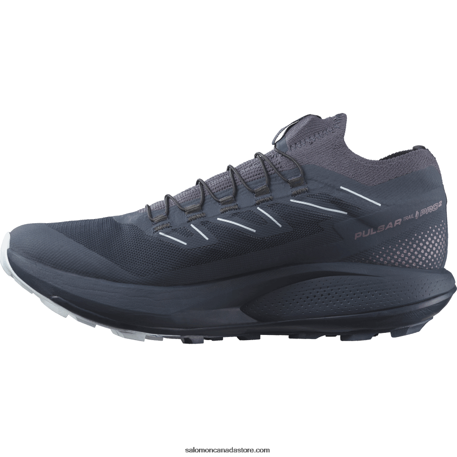 Women\'s Trail Running Shoes - Pulsar Trail Pro 2 Salomon Carbon/Orchid Bloom/Arctic Ice X6B4FZ1493