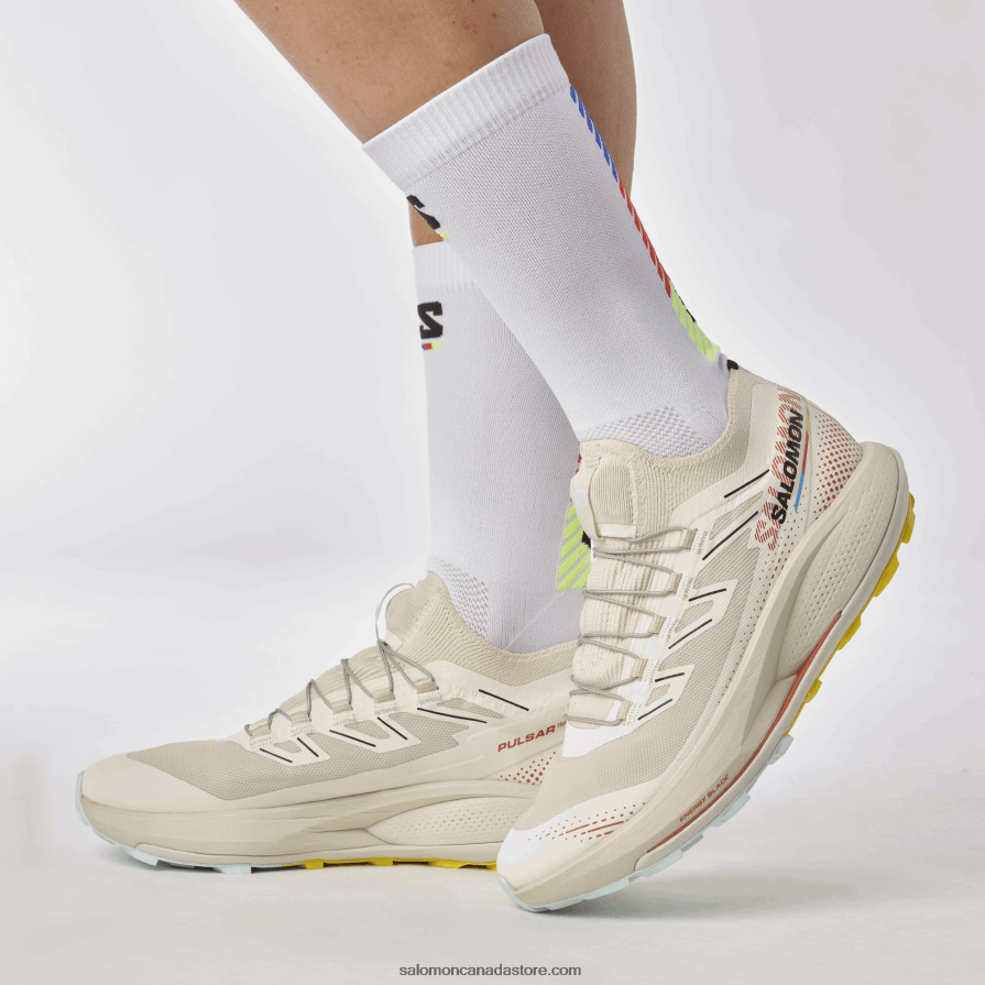 Women\'s Trail Running Shoes - Pulsar Trail Pro 2 Salomon Rainy Day/Hot Sauce/Freesia X6B4FZ1494