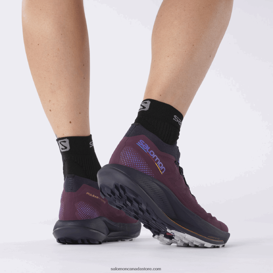 Women\'s Trail Running Shoes - Pulsar Trail Pro Salomon Grape Wine/Night Sky/Lunar Rock X6B4FZ1532