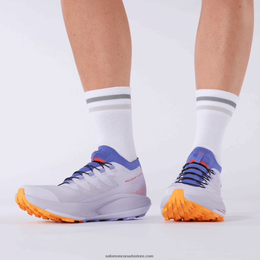 Women\'s Trail Running Shoes - Pulsar Trail Pro Salomon Purple Heather/Amparo Blue/Blazing Orange X6B4FZ1534