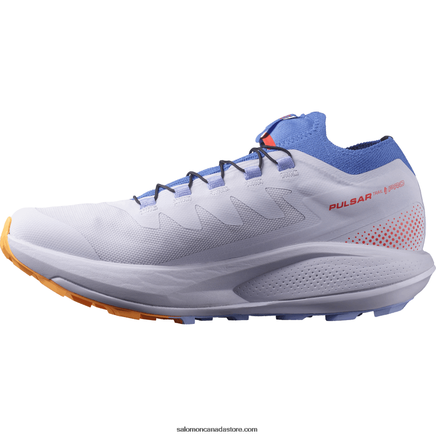 Women\'s Trail Running Shoes - Pulsar Trail Pro Salomon Purple Heather/Amparo Blue/Blazing Orange X6B4FZ1534