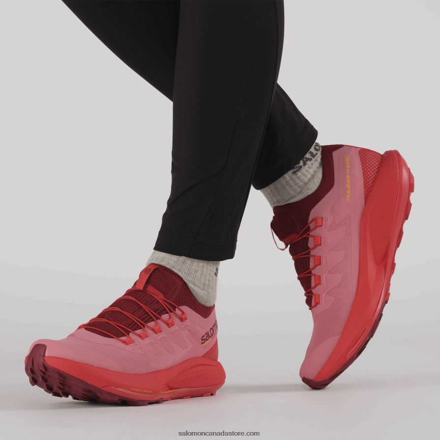 Women\'s Trail Running Shoes - Pulsar Trail Pro Salomon Tea Rose/Biking Red/Blazing Orange X6B4FZ1533