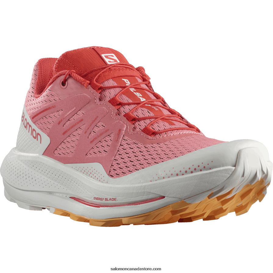 Women\'s Trail Running Shoes - Pulsar Trail Salomon Tea Rose/Nimbus Cloud/Blazing Orange X6B4FZ1511