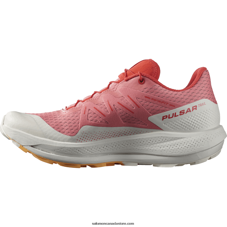 Women\'s Trail Running Shoes - Pulsar Trail Salomon Tea Rose/Nimbus Cloud/Blazing Orange X6B4FZ1511