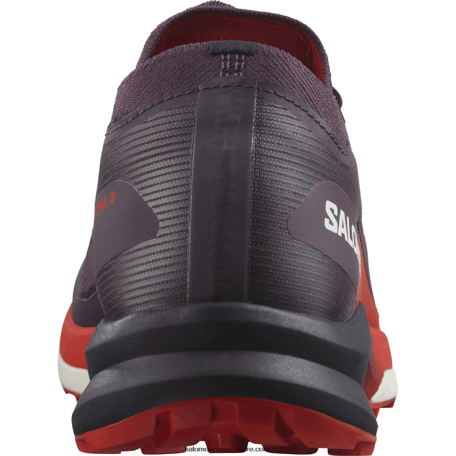 Women\'s Trail Running Shoes - S/Lab Ultra 3 Salomon Plum Perfect/Fiery Red/White X6B4FZ1508