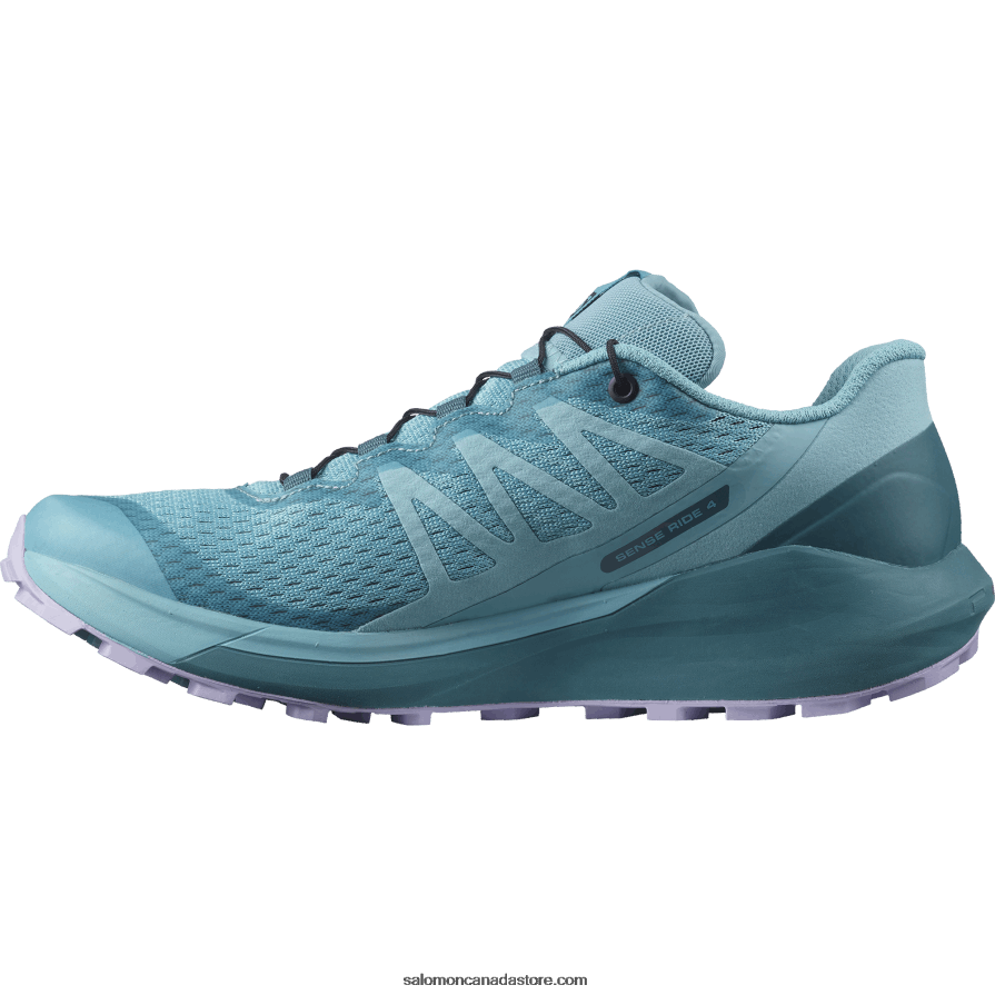 Women\'s Trail Running Shoes - Sense Ride 4 Salomon Delphinium Blue/Mallard Blue/Lavender X6B4FZ1537
