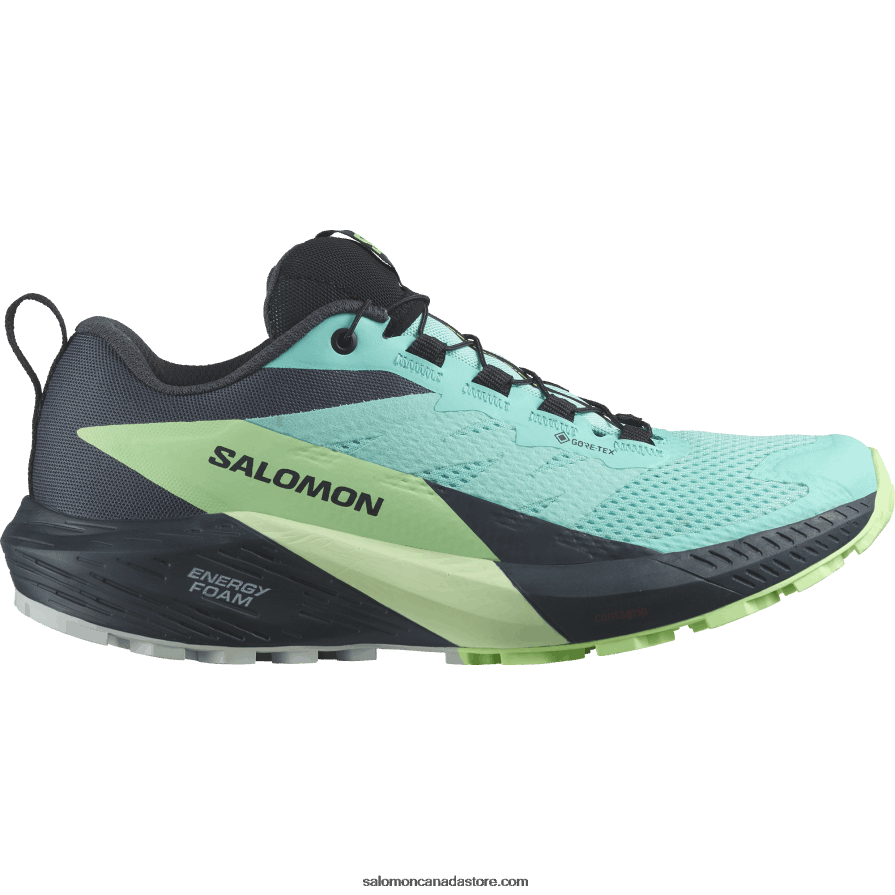 Women's Trail Running Shoes - Sense Ride 5 Gore-Tex Salomon Blue Radiance/Green Ash/India Ink X6B4FZ1528