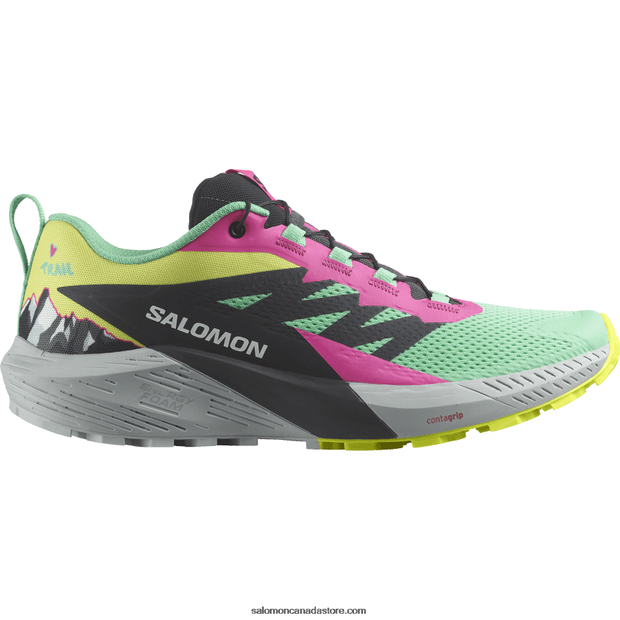 Women's Trail Running Shoes - Sense Ride 5 Martina Ltd Salomon Biscay Green/Phantom/Pink Glo X6B4FZ1502