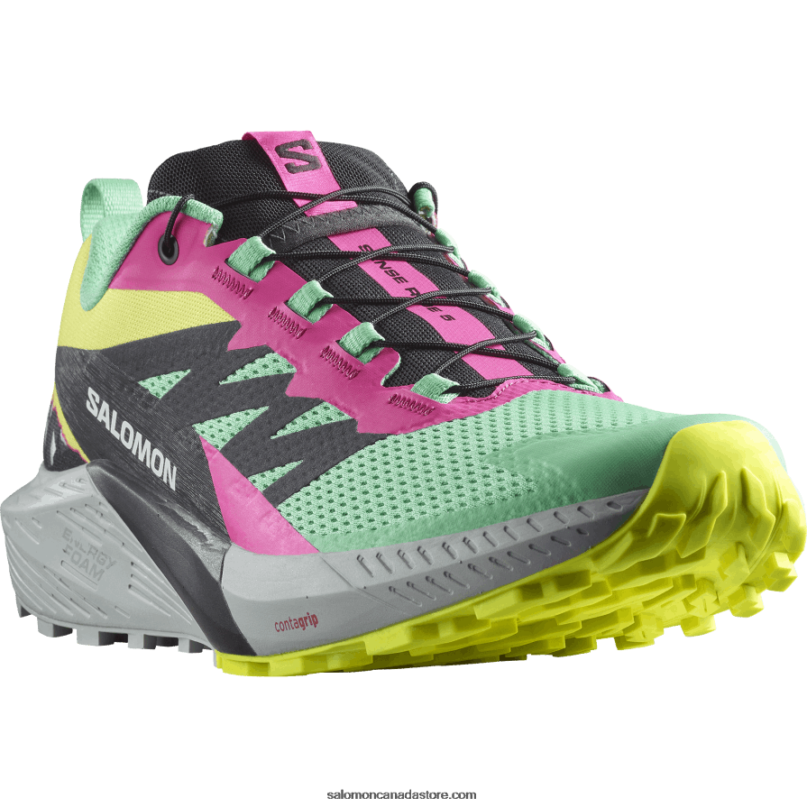 Women\'s Trail Running Shoes - Sense Ride 5 Martina Ltd Salomon Biscay Green/Phantom/Pink Glo X6B4FZ1502