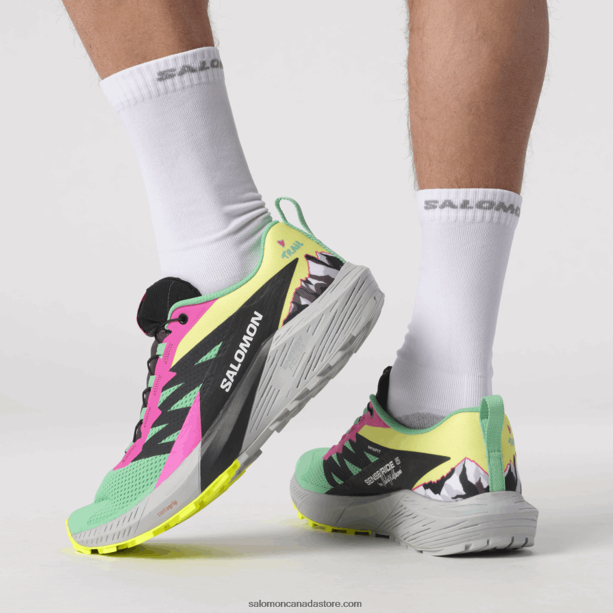 Women\'s Trail Running Shoes - Sense Ride 5 Martina Ltd Salomon Biscay Green/Phantom/Pink Glo X6B4FZ1502