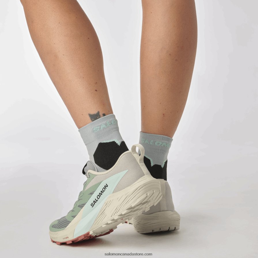 Women\'s Trail Running Shoes - Sense Ride 5 Salomon Lily Pad/Rainy Day/Bleached Aqua X6B4FZ1496