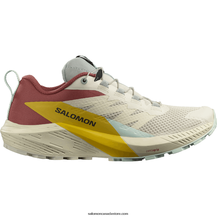 Women's Trail Running Shoes - Sense Ride 5 Salomon Rainy Day/Hot Sauce/Freesia X6B4FZ1497