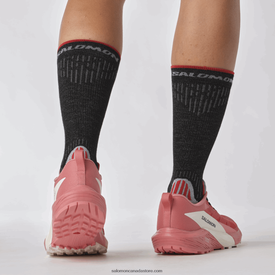 Women\'s Trail Running Shoes - Sense Ride 5 Salomon Tea Rose/Fiery Red/Vanilla Ice X6B4FZ1498