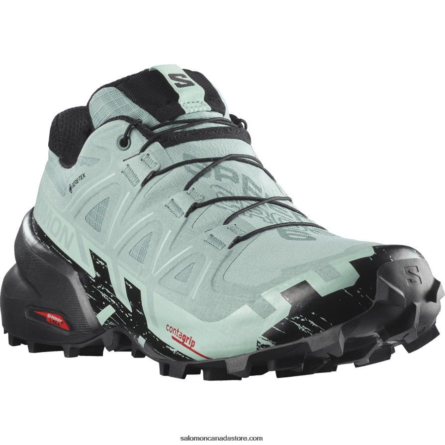 Women\'s Trail Running Shoes - Speedcross 6 Gore-Tex Salomon Aquifer/Black/Yucca X6B4FZ1517