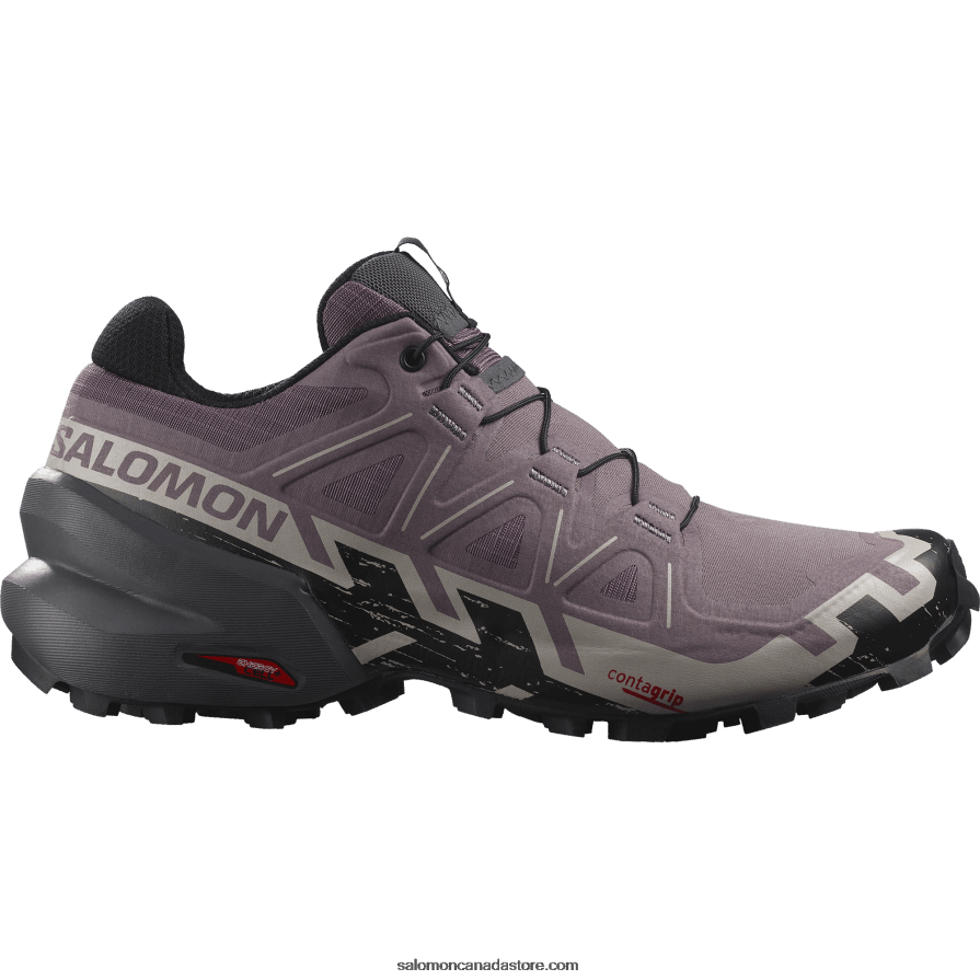 Women's Trail Running Shoes - Speedcross 6 Salomon Moonscape/Black/Ashes Of Roses X6B4FZ1504