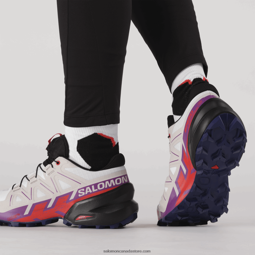 Women\'s Trail Running Shoes - Speedcross 6 Salomon White/Sparkling Grape/Fiery Red X6B4FZ1506