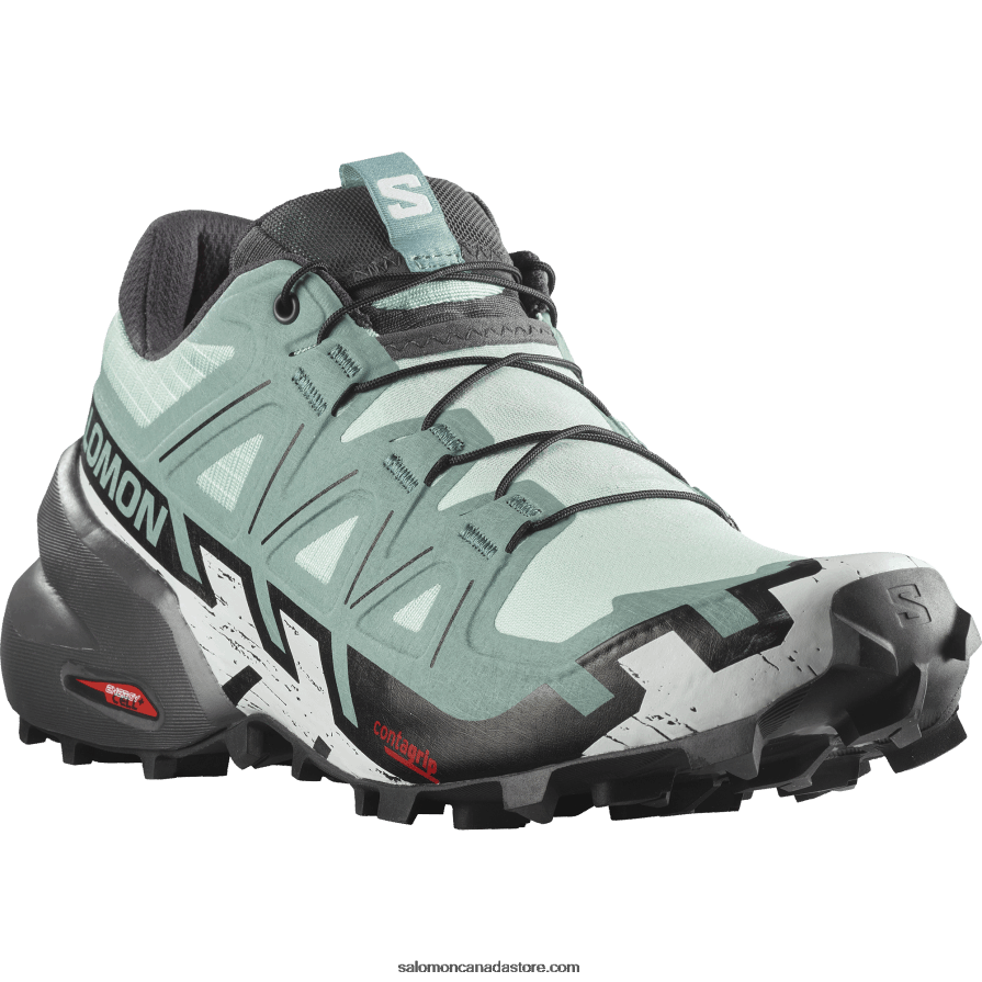 Women\'s Trail Running Shoes - Speedcross 6 Salomon Yucca/Ebony/White X6B4FZ1505