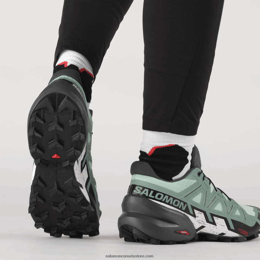 Women\'s Trail Running Shoes - Speedcross 6 Salomon Yucca/Ebony/White X6B4FZ1505