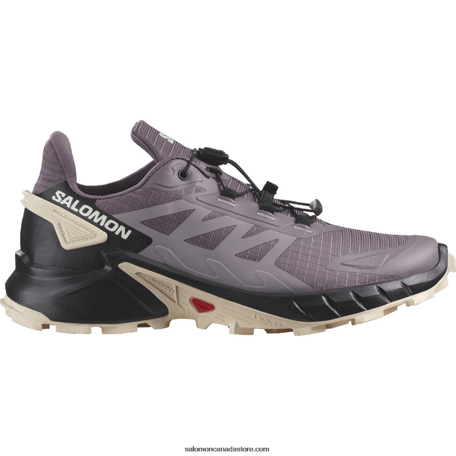 Women's Trail Running Shoes - Supercross 4 Salomon Moonscape/Black/Tender Peach X6B4FZ1545